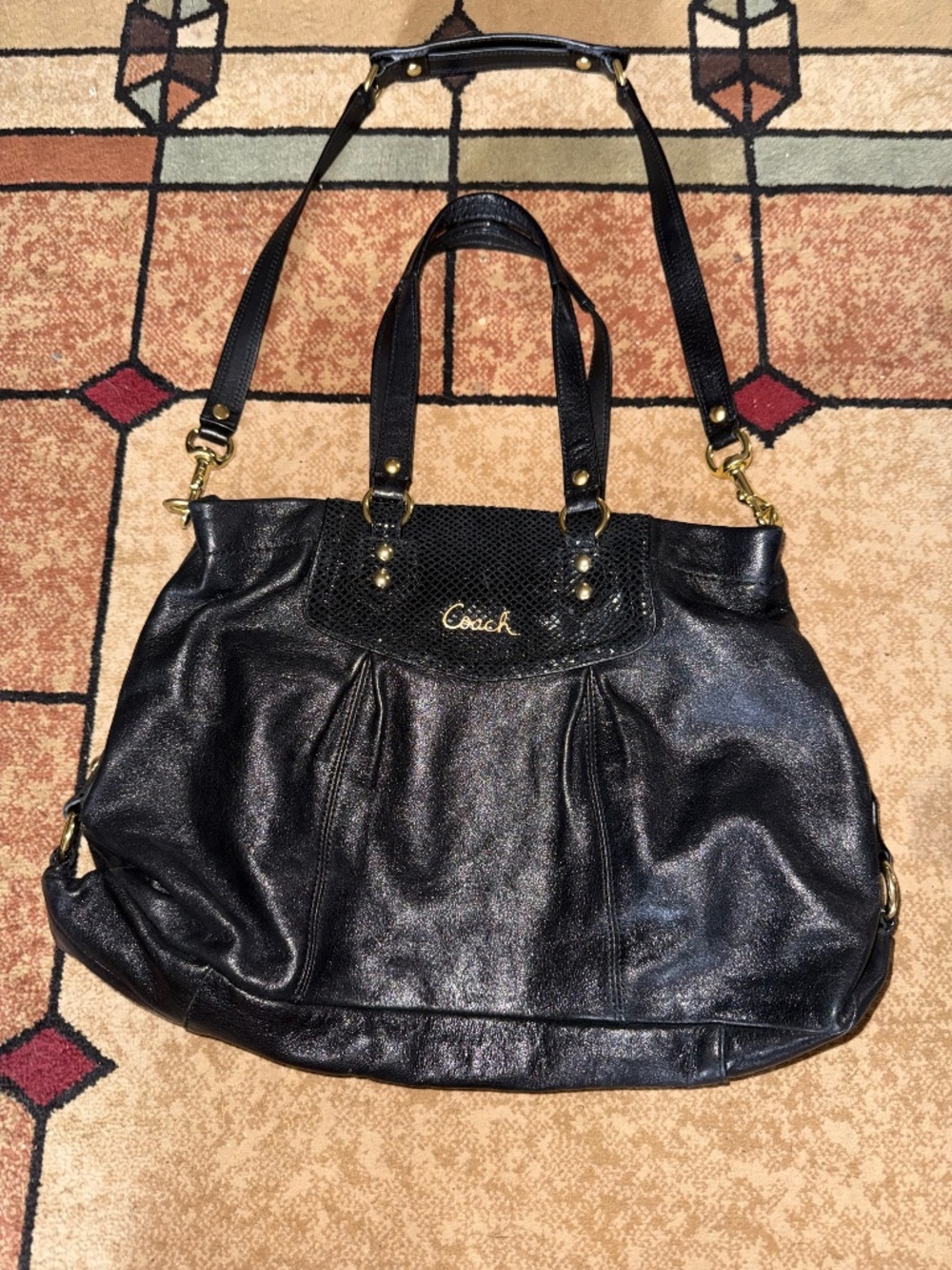 Coach Ashley Leather Carryall / Satchel – Style F19244